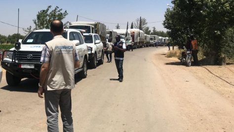Syria. UN/SARC Inter-agency convoy reach people in Beit Jan for the first time since 2013