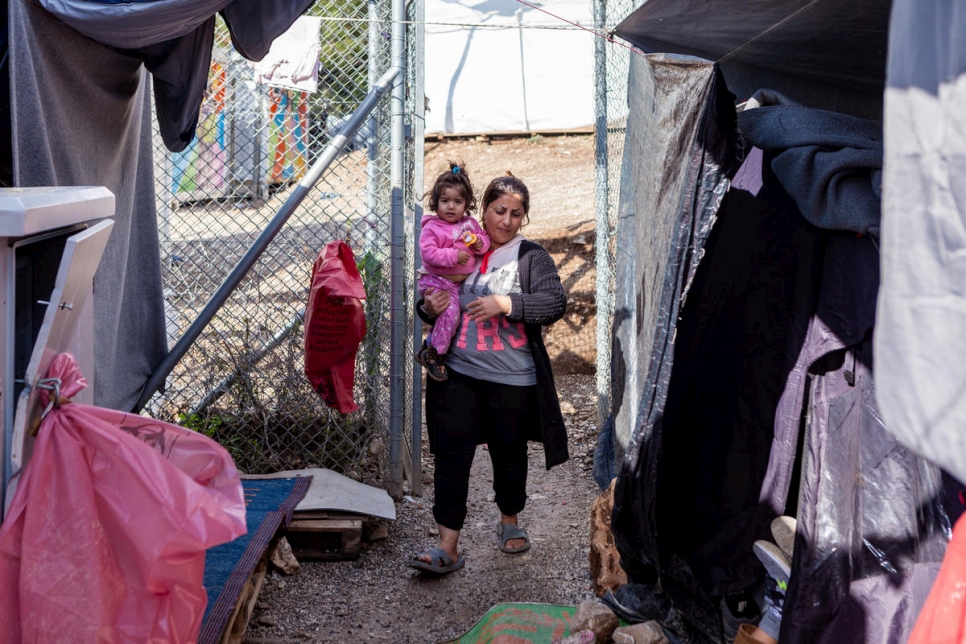 Greece. Refugee families struggling on island of Samos