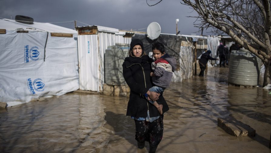 Storm flooding brings misery to Syrian refugees in Lebanon