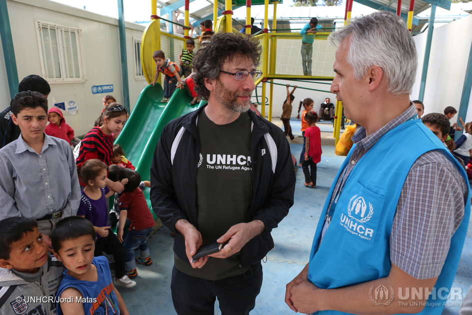 Jordan. UNHCR High Profile Supporter Neil Gaiman visits urban refugees in Amman