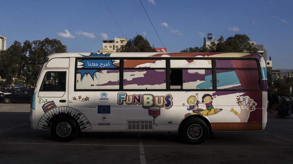 The "Fun Bus" is run by a Lebanese NGO, the Makhzoumi Foundation, with financial backing from the European Union.