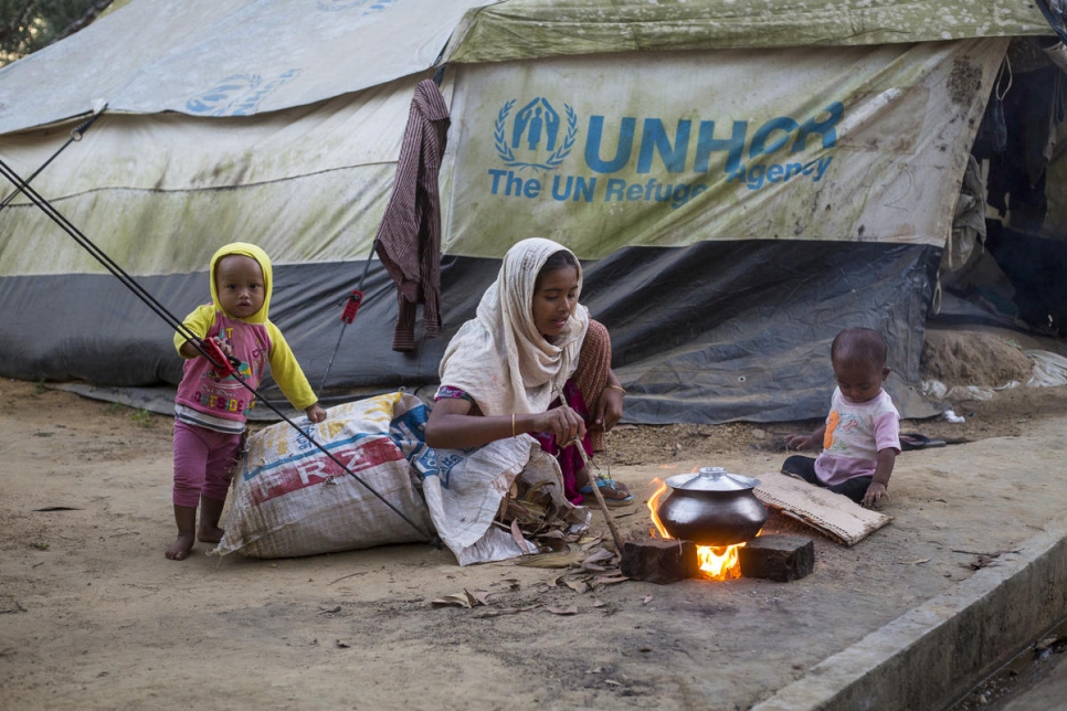 Bangladesh. New arrivals at UNHCR Transit Centre