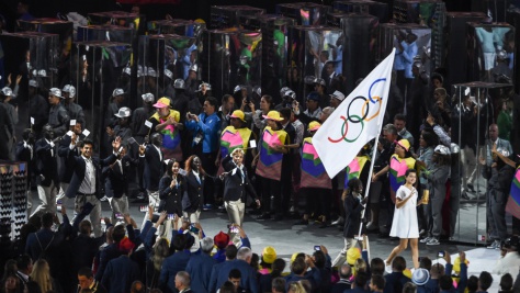 Brazil. Team Refugees take part in Olympics opening ceremony