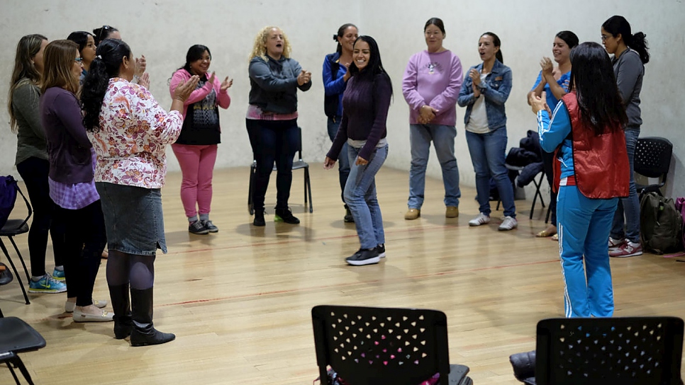 Venezuelan and Colombian mothers who bring their children to the sports centre have created a safe space that helps them integrate into Ecuadoran society.