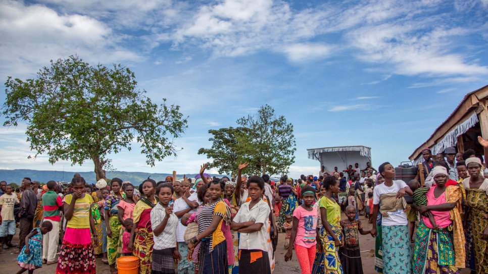 Des réfugiés burundais dans le camp de réfugiés de Mulongwe, au Sud-Kivu, en RDC.  