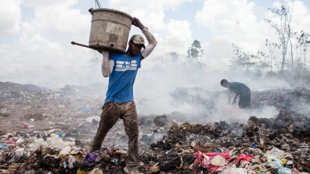 A man collects rubbish at San Pedro de Macoris municipal dump. ; Tens of thousands of Dominicans of Haitian descent were deprived of their Dominican nationality following a 2013 ruling by the Constitutional Court of the Dominican Republic. UNHCR has appealed to the Dominican government to ensure that these people are not deported and is committed to working with the Dominican authorities to find a solution for them that guarantees protection of their human rights.