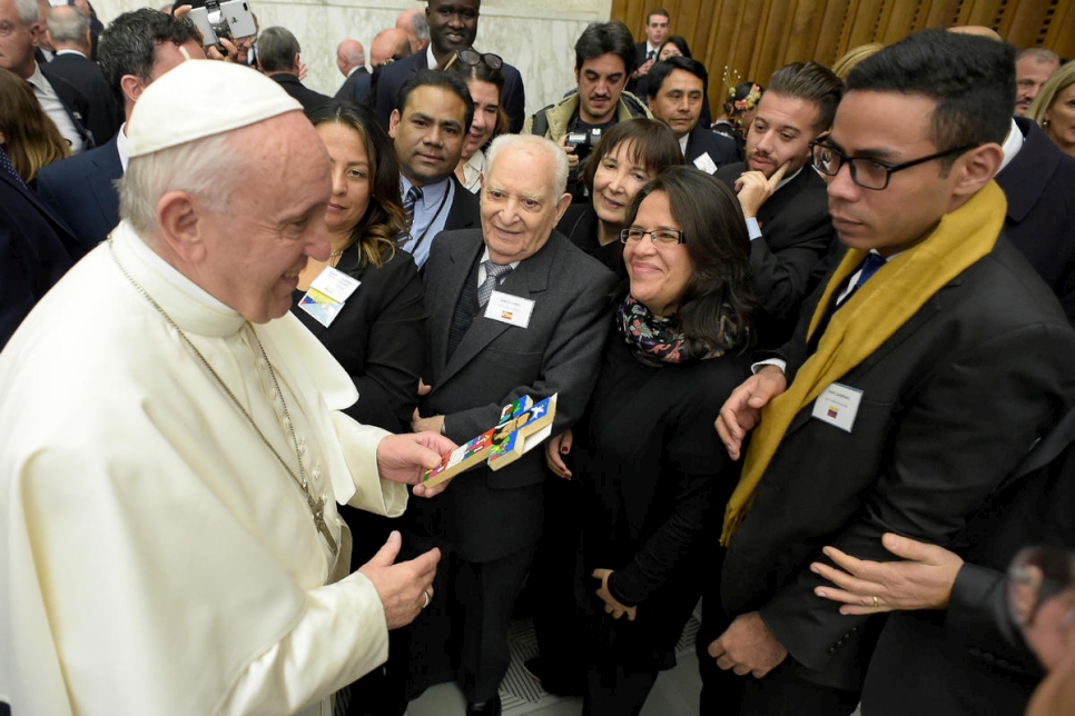Italy. Refugees meet with the Pope