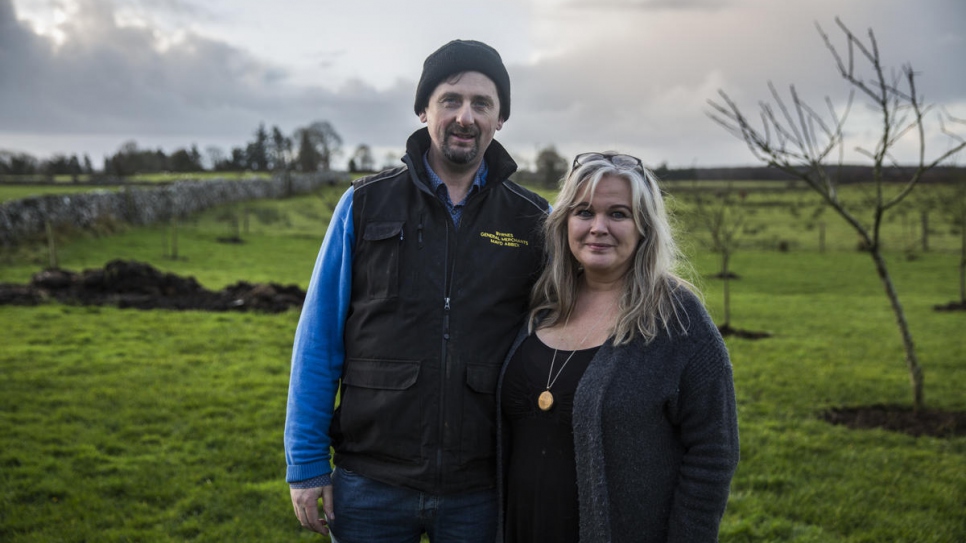 Oliver and his wife Anna are pictured on their farm in County Mayo.