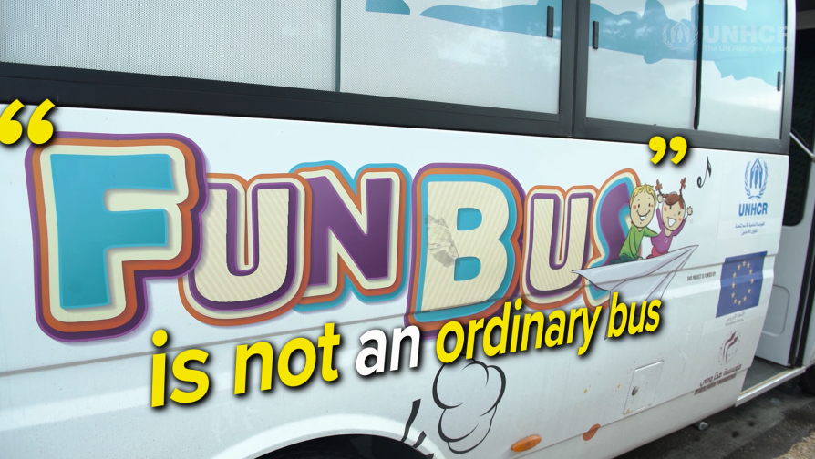 Lebanon’s “Fun Bus” offers kids a respite from street work