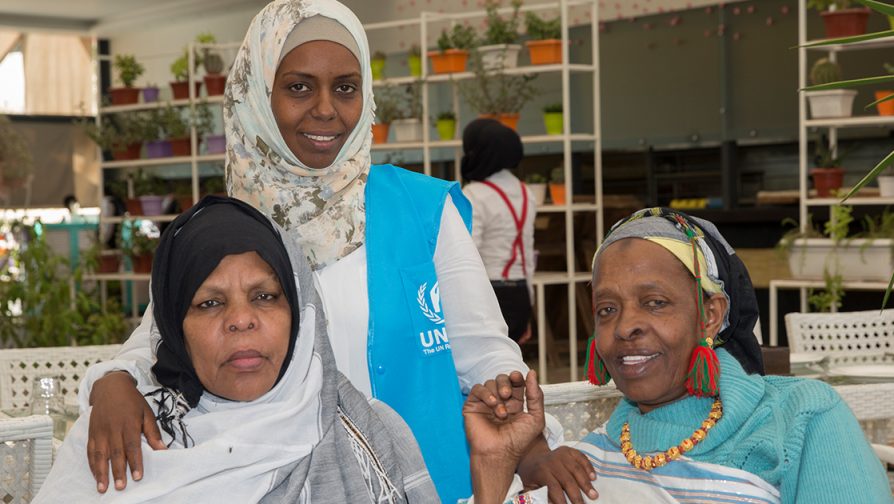 Senior citizens of the refugee community in Syria enjoy open day event