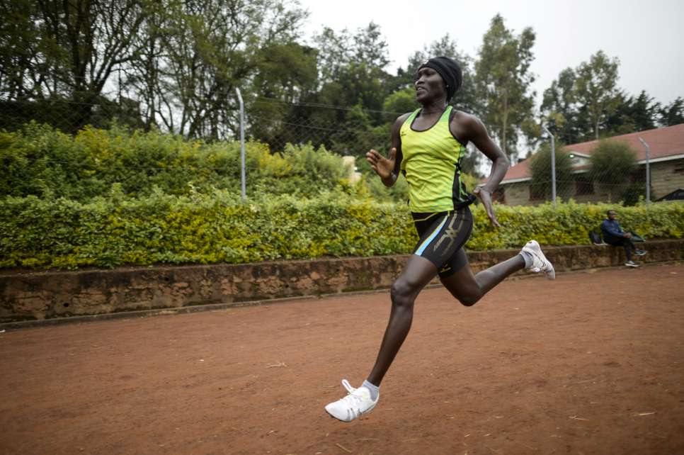 Rose Nathike Lokonyen, the flag bearer at the Rio 2016 Opening Ceremony, trains in Kenya before arriving in Brazil.