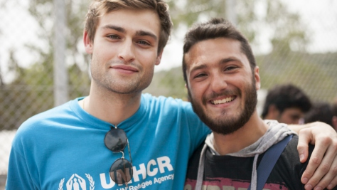 Greece. UNHCR High Profile Supporter Douglas Booth visits refugees