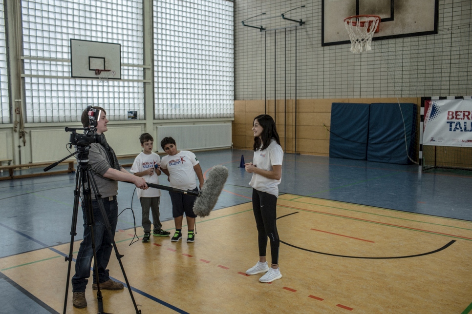 Yusra Mardini, 18 ans, au cours d'une interview à Berlin.