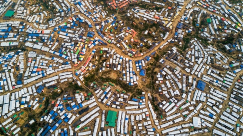 Vista aérea del campamento de refugiados de Cox's Bazar, en Bangladesh.