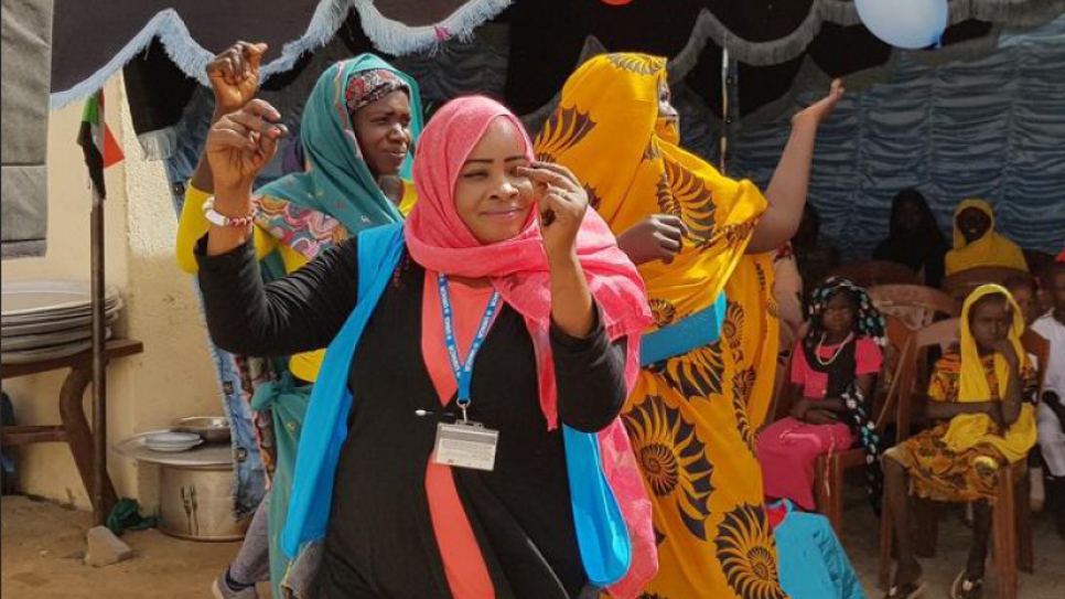 Nadia Adam Abaker Ali durante los actos de celebración del Día de la Independencia del Sudán, enero de 2018.