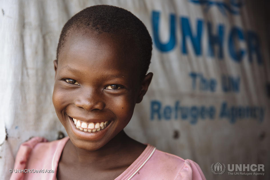 Eight-year-old Saron, from Yei, South Sudan, at the Ofonze Primary School in Bidibidi refugee settlement, Yumbe District, Northern Region, Uganda.

"I like math the most. I study hard so I can speak English," says Saron, who loves going to school and wants to be a doctor when she grows up, to help people.