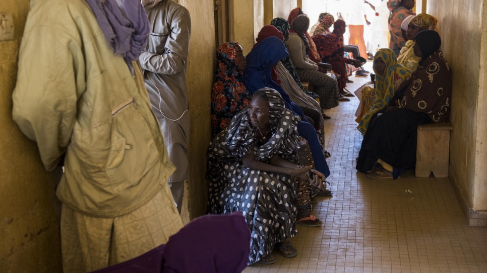 Patients wait for consultations at the general hospital, which has 11 doctors and 61 nurses to serve a region of nearly 550,000 residents.