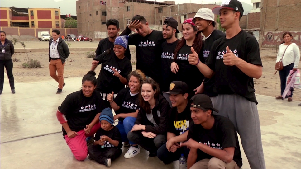 Dancing to survive: Angelina Jolie visits Venezuelan refugee breakdancers in Peru