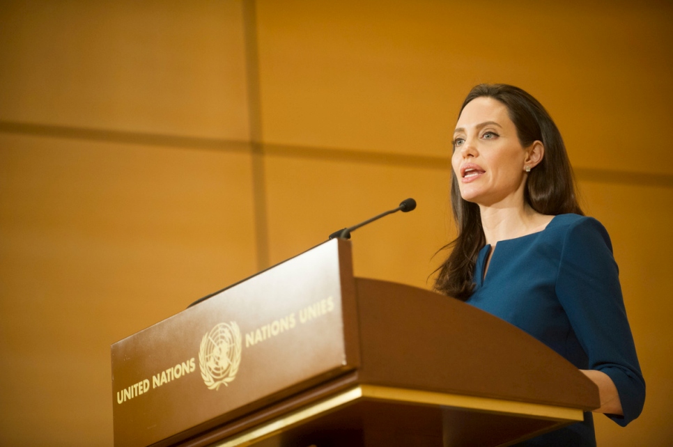 Switzerland. Angelina Jolie delivers memorial lecture