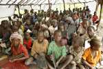 Children from the Central African Republic, who were displaced by an attack on their village, attend class at a bush school near the Chadian border. 