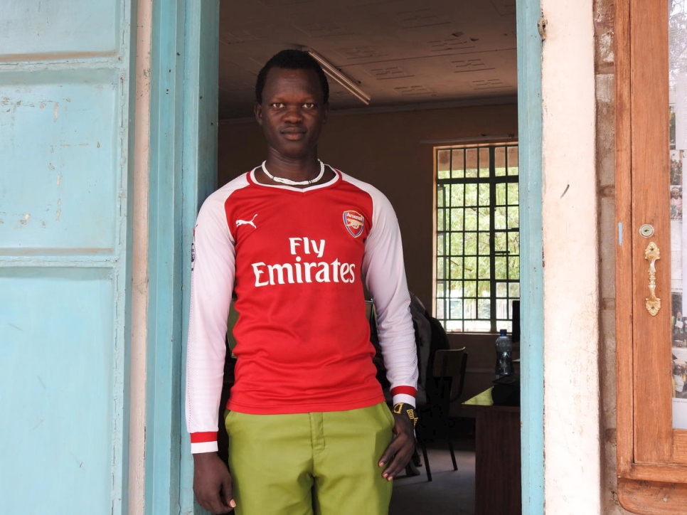Deng Malual, 26, has spent half of his life as a South Sudanese refugee in Kakuma Camp, Kenya. 