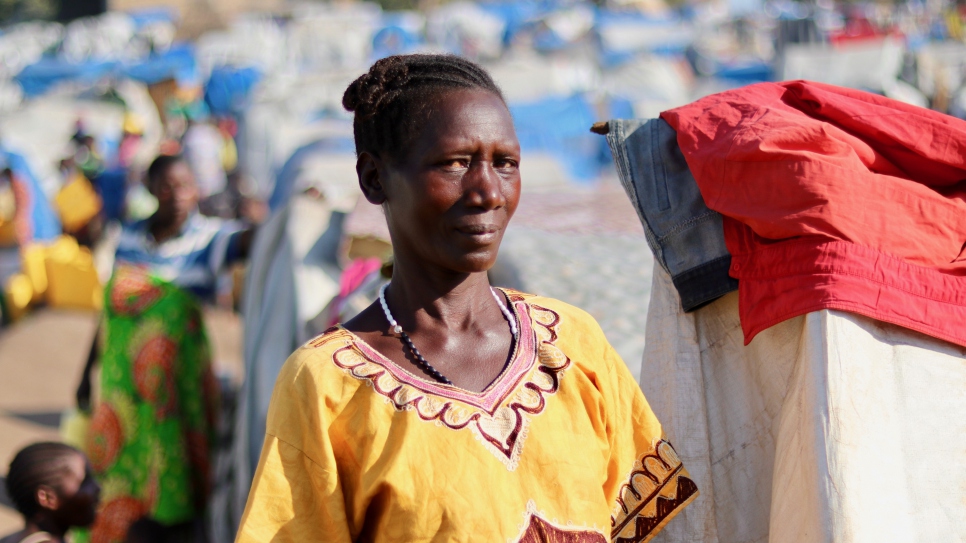 Pascaline, 59 ans, a fui son village de Dese en février, avec ses quatre petits-enfants. Ils vivent actuellement dans le site de déplacés internes de l'Hôpital général de Bunia. 