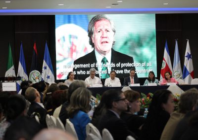 Mensaje del Secretario General de la OEA, Luis Almagro, a los participantes de la Conferencia Regional de San Pedro Sula. © ACNUR / Scarleth Durón