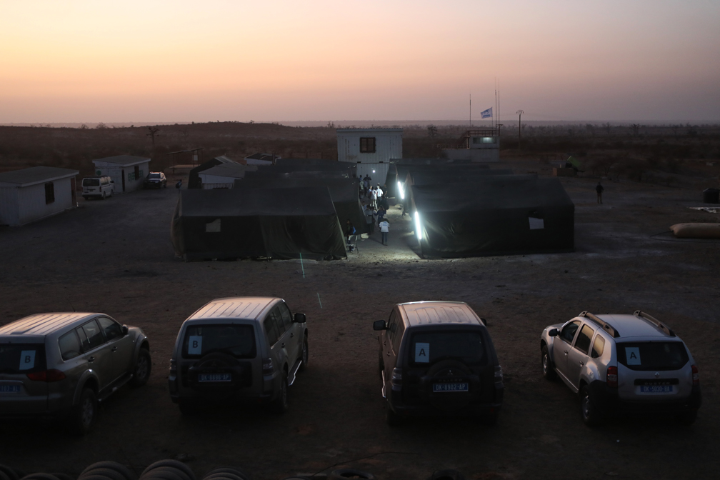 The WEM participants stayed in eight tents at night during the three days of simulation exercises at the Mont Rolland military training ground. Basic facilities, such as toilets and bedding, as well as food rations, were available. © UNHCR / Helene Caux