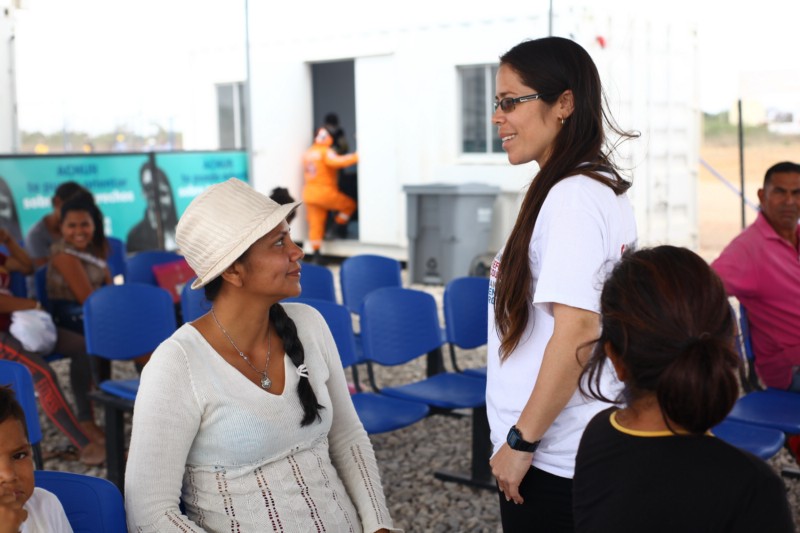 Darlys Carrasquero, une demandeuse d'asile vénézuélienne, dans un centre d'assistance situé à Maicao, dans l'extrême nord de la Colombie. 