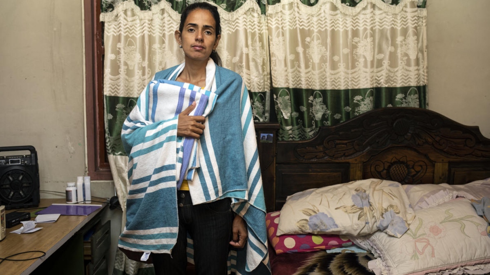 Grexys González rests in a private shelter in the Colombian town of Pamplona. She was hospitalized with amoebic dysentery on day three of her trek from the Venezuela-Colombia border.