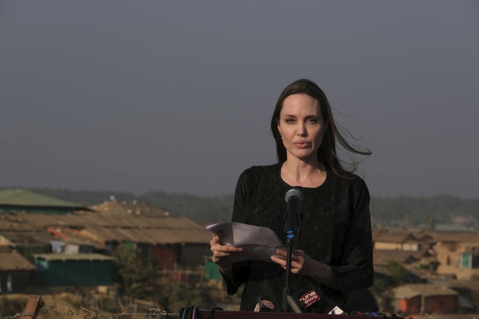 Bangladesh. UNHCR Special Envoy, visit to Rohingya refugees in Kutapalong mega camp in Cox's Bazaar