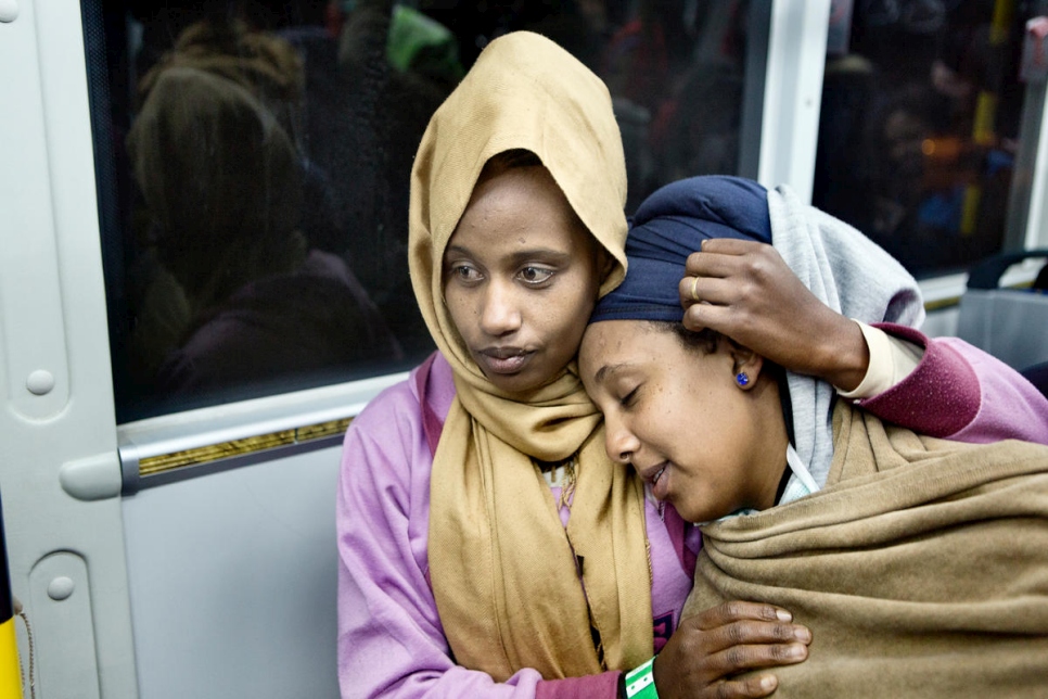 Italy. Vulnerable refugees evacuated straight from Libya to Italy. 22 December 2017