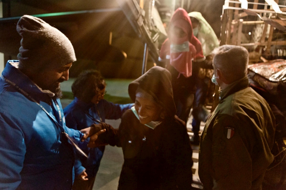 Italy. Vulnerable refugees evacuated straight from Libya to Italy. 22 December 2017