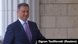 Former Macedonian Prime Minister Nikola Gruevski enters a court in Skopje on October 5.