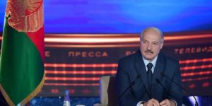 Belarusian President Alyaksandr Lukashenka delivers a press conference on April 10 (Source: Belta)