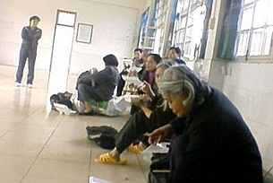 Some dozen elderly petitioners are held at the black jail in Guangxi in a photo taken on Sept. 27, 2012.