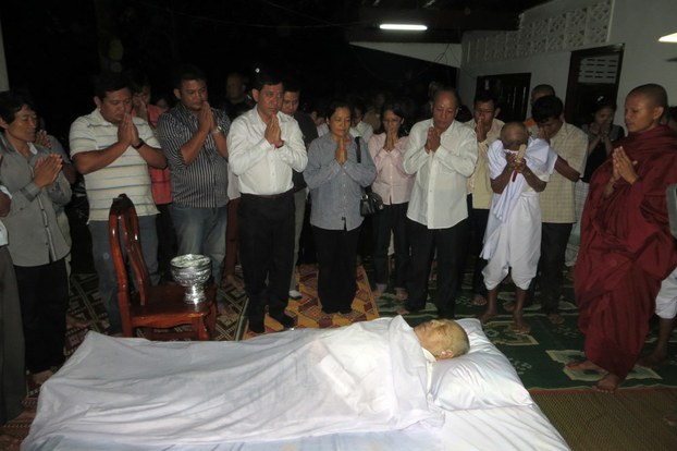 Ieng Sary's body lies in repose at his home in Banteay Meanchey province, March 14, 2013.