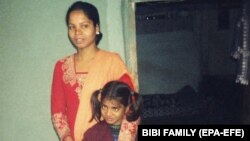 An undated photo made available by the family shows Asia Bibi, a mother of five, who was accused in 2009.