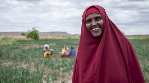 Ethiopia. Kaha cannot believe she is growing crops