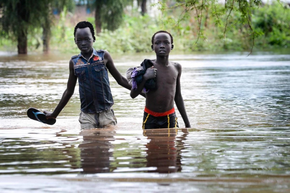 South Sudan. Heavy rains in Ethiopia floods refugee camps in great Maban county