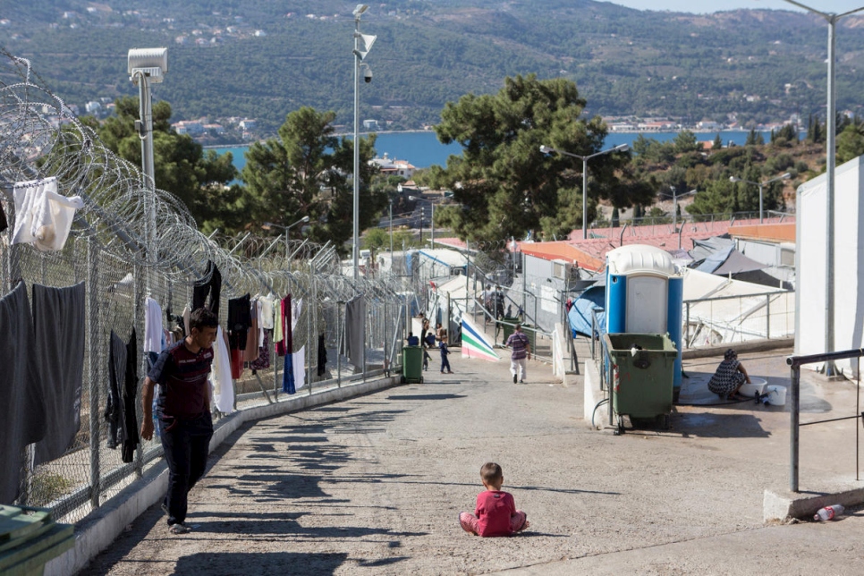 Greece. Refugee families struggling on island of Samos