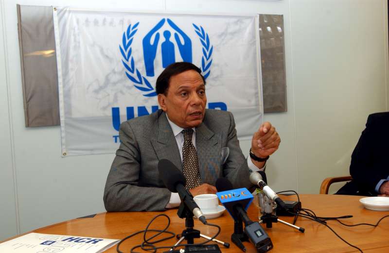 UNHCR Goodwill Ambassador Adel Imam at a press conference at UNHCR Headquarters in Geneva (Switzerland), in June 2003.