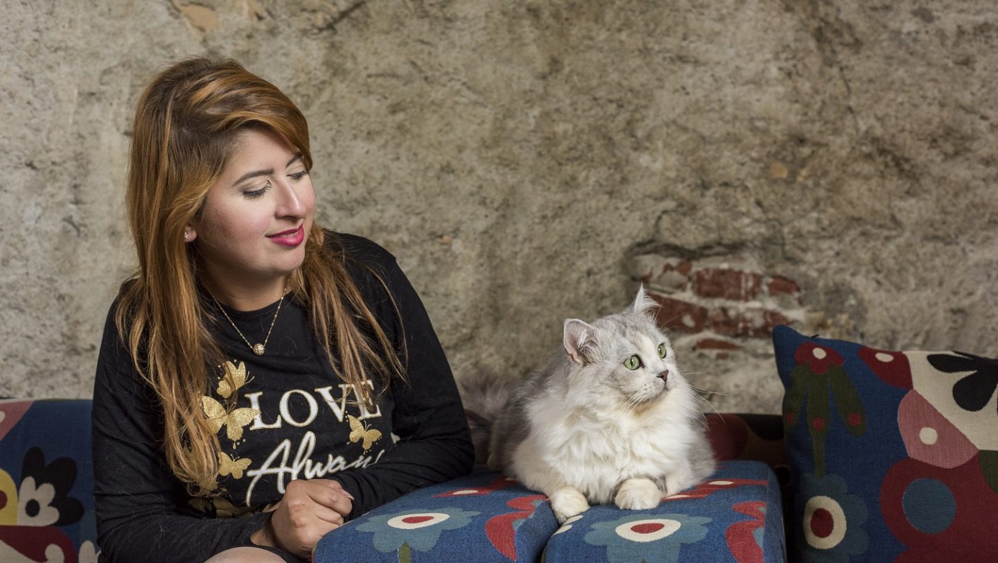 Switzerland. Pet cat brings companionship on long journey to safety