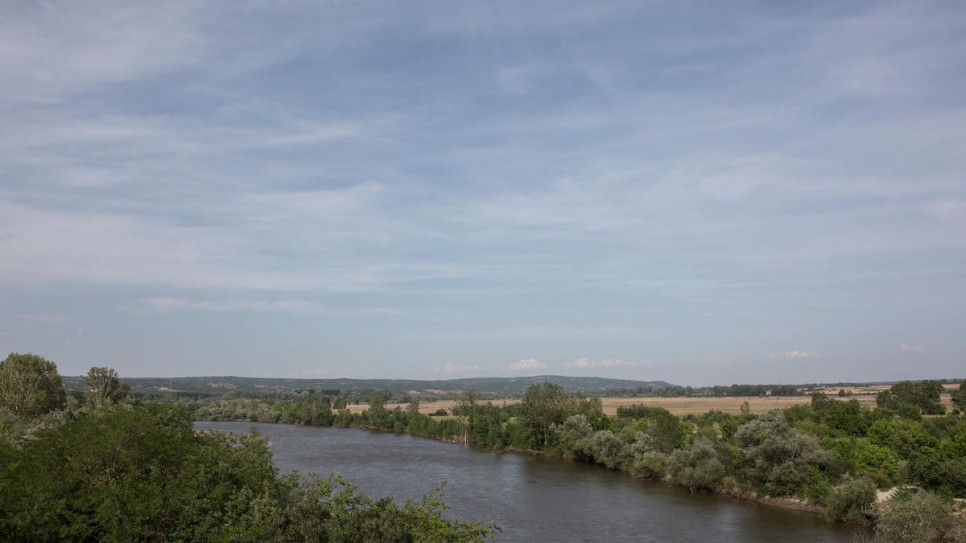 Le fleuve qui marque la frontière. Cette photo est prise à proximité de la ville d'Orestiada. 