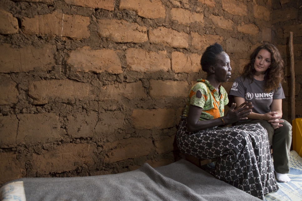 Kristin meets Marie Therese in Mahama refugee camp. Marie Therese is 72, and has just moved in to her semi-permanent shelter from a tent. She fled Burundi after her husband was murdered and her belongings were stolen. She told Kristin that UNHCR had given her back her dignity, and clothes, and she felt safe after being on the move so long.