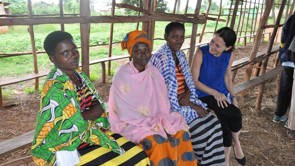 Niyokingi Esperancia meets with Catherine Wiesner in Kinazi, northern Province of Muyinga, Burundi.