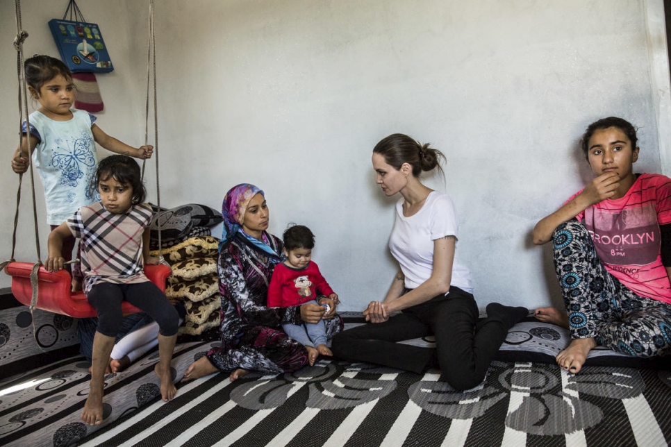 Iraq. Angelina Jolie visits Syrian refugees at Domiz camp