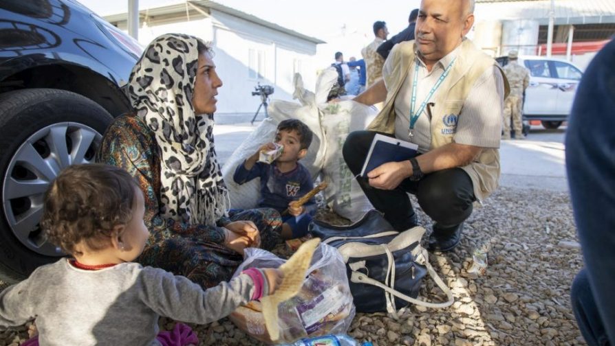 Nieuwe Syrische vluchtelingen komen aan in Irak