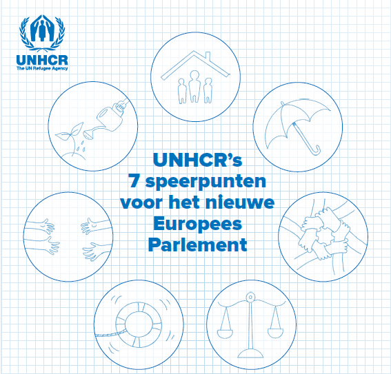 UNHCR’s 7 speerpunten voor het nieuwe Europees Parlement