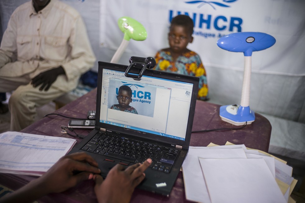 One of Jean and Edwige's four surviving children is registered by UNHCR at Bili refugee camp in DRC. After nearly two years on the run, they have finally found safety. 